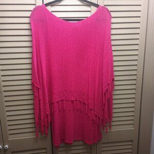 Nygard Slims Snap Dragon Pink Shaw Layered XL Top.